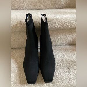 Zara Black Stretch-Knit Ankle Boot, Size 6.5 , 3.5” heel. Like new.